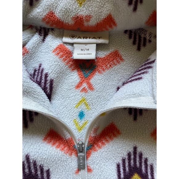 Ariat Womens/Teens Fleece 1/4 Zip Pullover Southwest Aztec print Size Medium - Picture 3 of 8